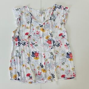 Lucky Brand White Floral Blouse